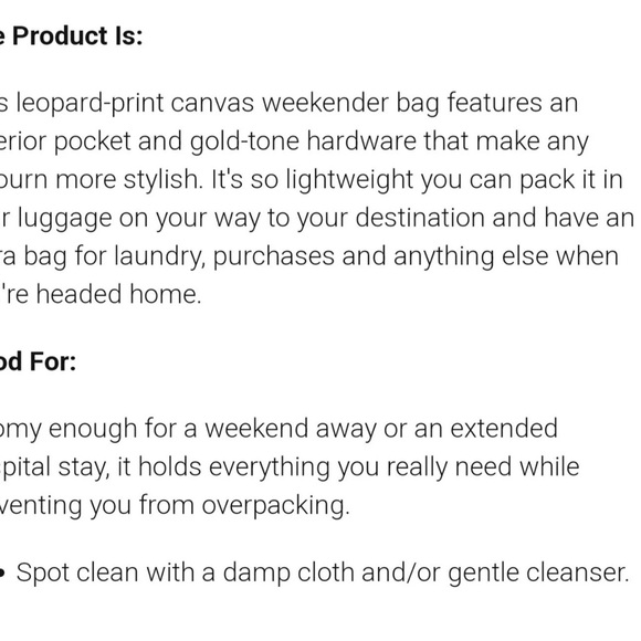 NWT Mali + Lili Leopard Print-Canvas Weekender Bag - Picture 5 of 6